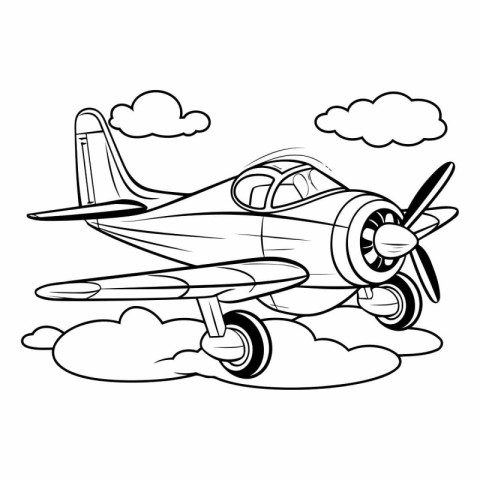 airplane flying in the clouds vector illustration graphic design