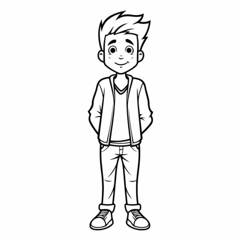 Vector illustration of a boy wearing casual clothes isolated on