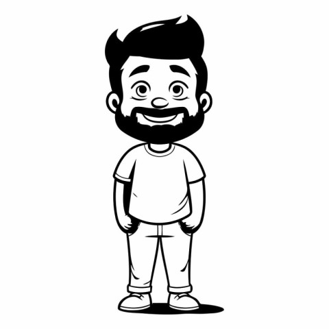 Hipster Man Cartoon Mascot Character Design Vector Illustration