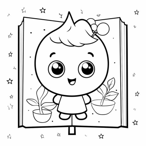 cute book fairytale kawaii character vector illustration design