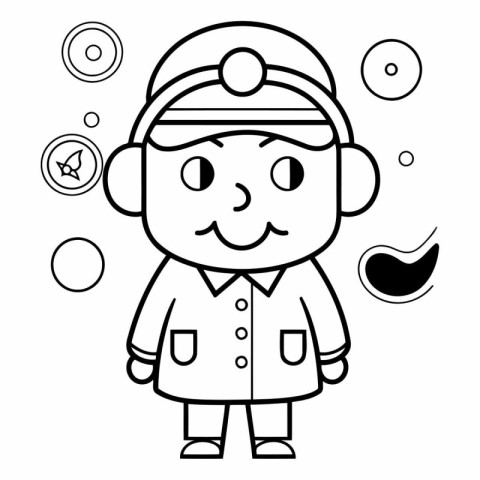 Coloring book for children: Boy in pirate costume.