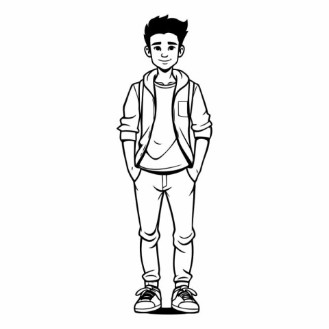 young man avatar cartoon character vector illustration graphic d