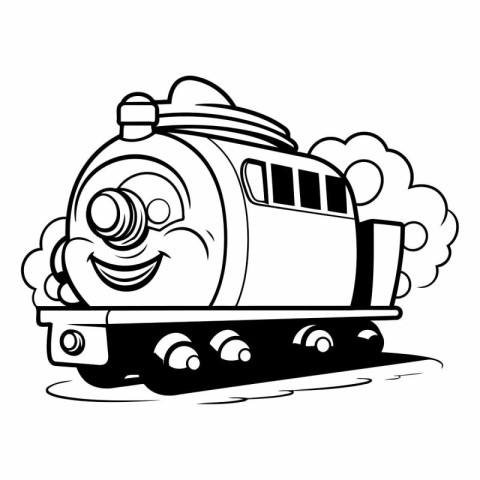 funny steam locomotive cartoon vector illustration graphic desig