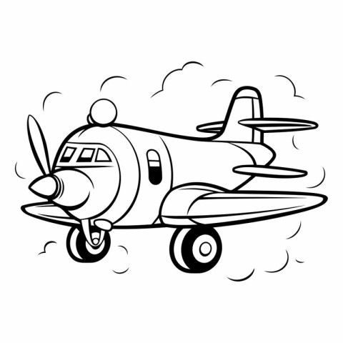 Airplane with smoke isolated on a white background.