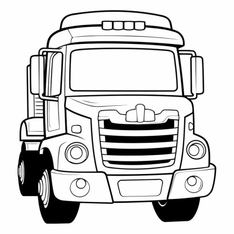 Vector illustration of a big truck on a white background. Cartoo