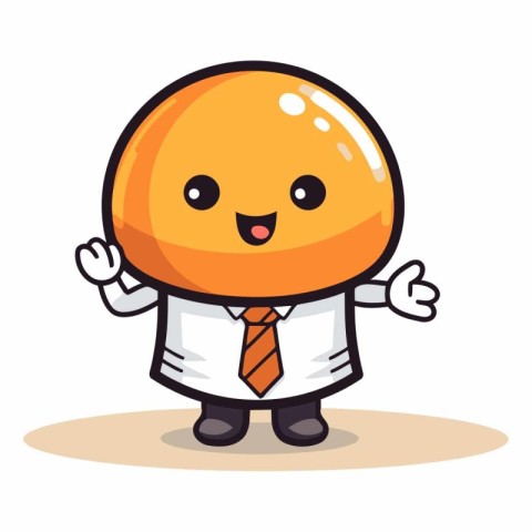 Businessman orange cake character cartoon vector illustration. H