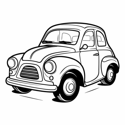 Retro car isolated on a white background for your design