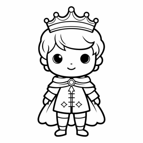 Cute little princess with crown isolated on white background.