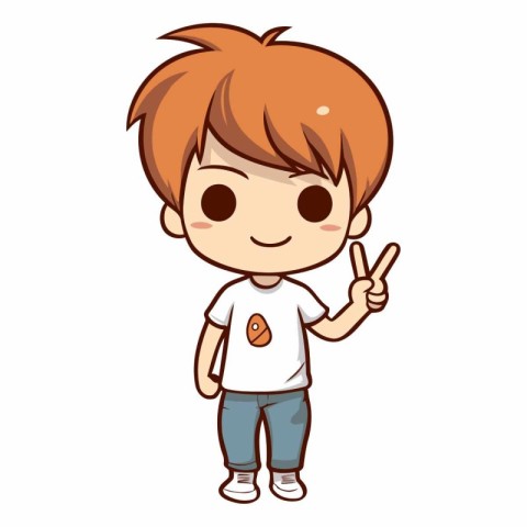 Cute little boy cartoon vector illustration graphic design vecto