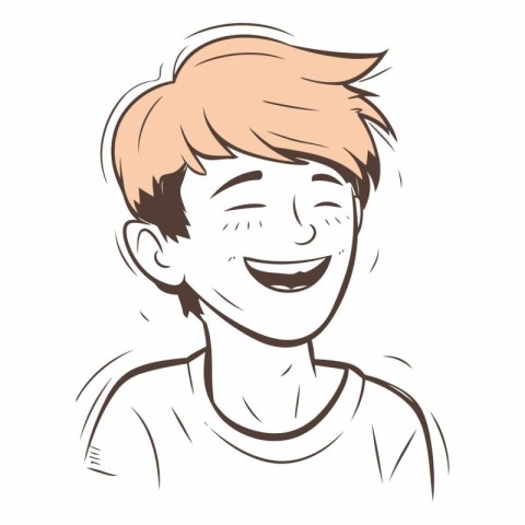 Vector illustration of a happy smiling boy with a smile on his f