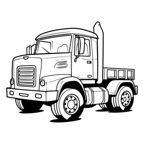 Truck with a trailer on a white background.