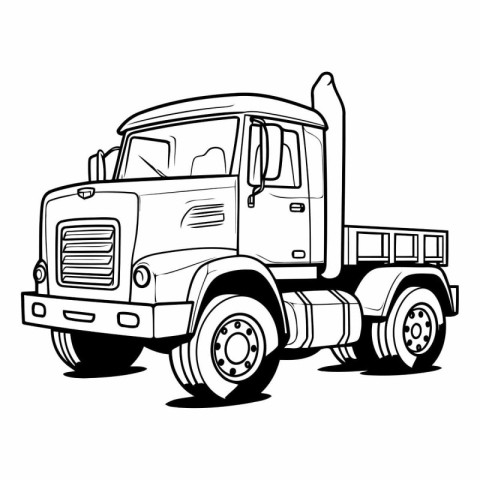 Truck with a trailer on a white background.