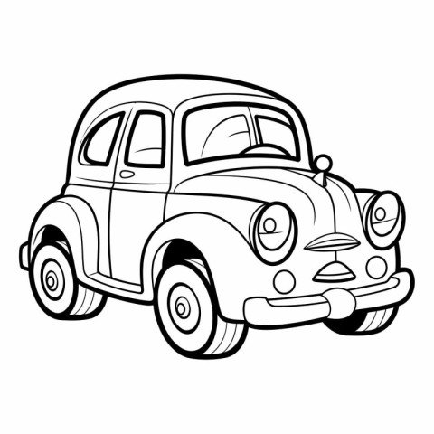 Retro car on a white background for your design