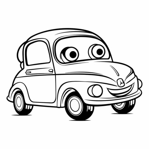 funny cartoon car on a white background. eps