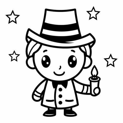 Coloring Page Outline Of Cartoon Leprechaun With Candle