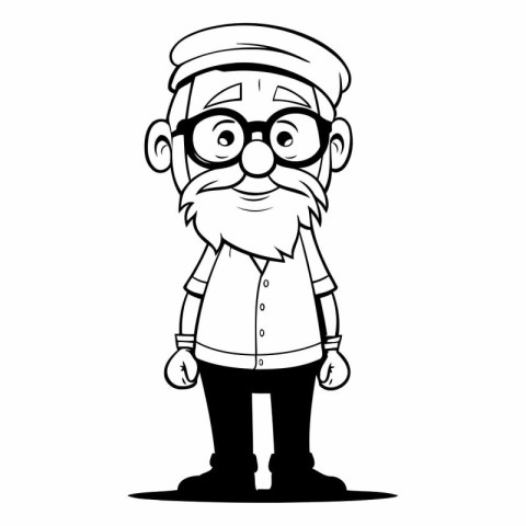 Grandfather cartoon design. Old person grandparents man avatar s