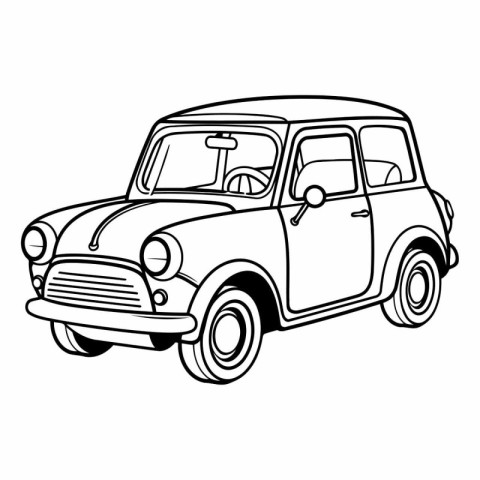 Retro car icon. Outline illustration of retro car vector icon fo