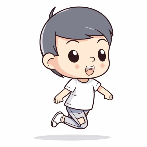 Boy running cartoon character vector illustration design.
