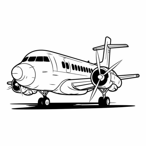 Airplane vector illustration isolated on white background. Airpl