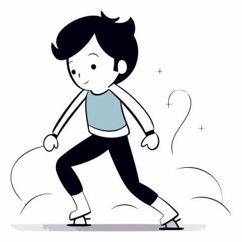 Vector illustration of a boy in a blue t-shirt and pants