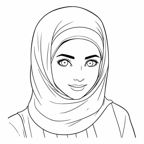 Hijab woman face. Arab muslim woman portrait