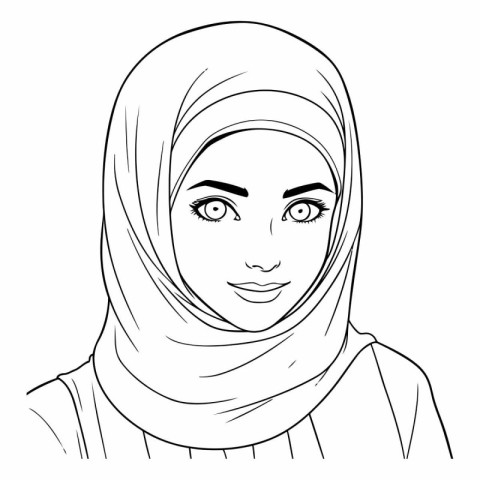 Hijab woman face. Arab muslim woman portrait