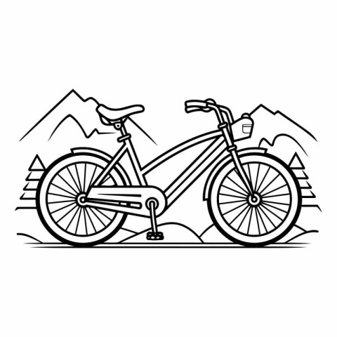 Bike icon. Outline illustration of bicycle vector icon for web