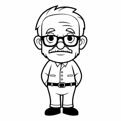 Grandfather cartoon design. Old person grandparents man avatar s