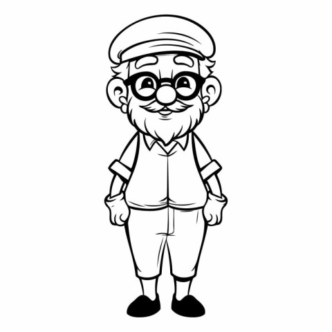 Grandfather Cartoon Mascot Vector Illustration. Grandpa Mascot