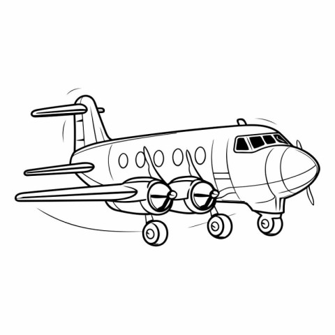 Airplane icon. Outline illustration of airplane vector icon for