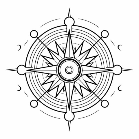 Compass icon. Outline illustration of compass vector icon for we