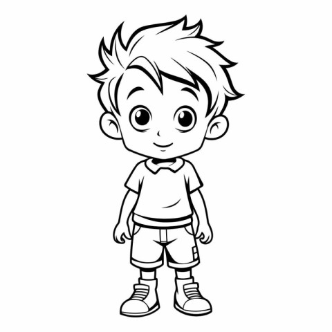 cute little boy cartoon vector illustration graphic design vecto