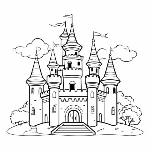 Castle design. Fairytale fantasy fairytale childhood and game th