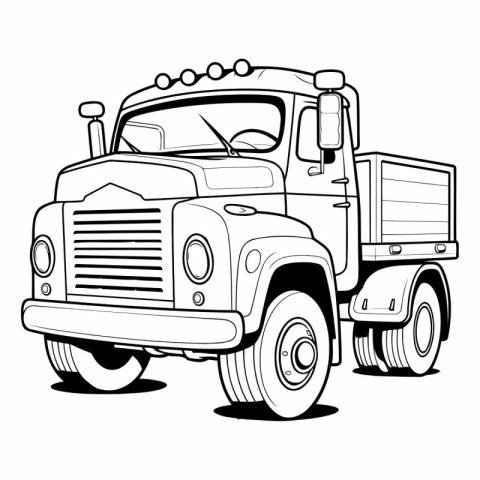 Vector illustration of a big truck isolated on a white backgroun