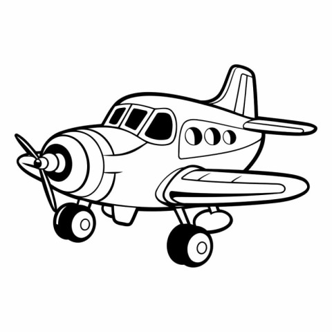 Retro airplane cartoon isolated vector illustration graphic desi