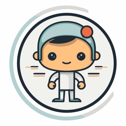 Cute Boy Vector Icon. Flat Cartoon Style. Isolated Illustration