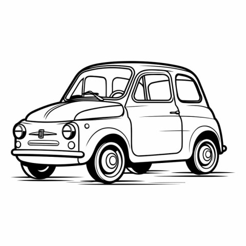 Retro car isolated on a white background for your design