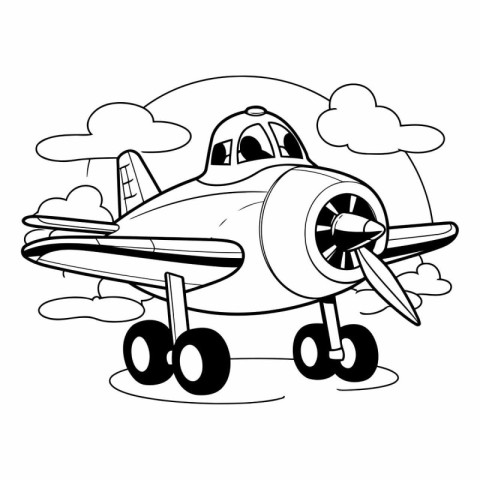 airplane flying icon cartoon vector illustration graphic design