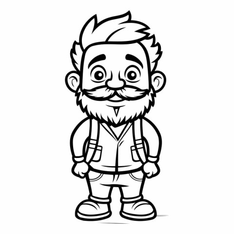 Hipster Man Cartoon Mascot Character Design Vector Illustration