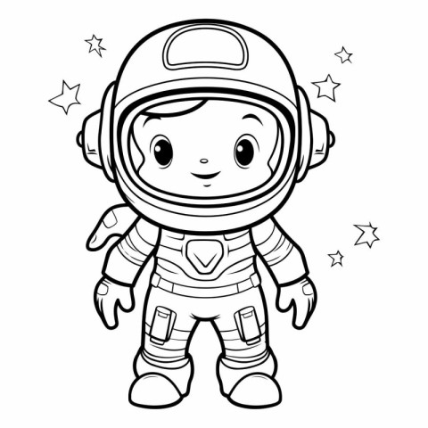 Coloring book for children: astronaut in spacesuit