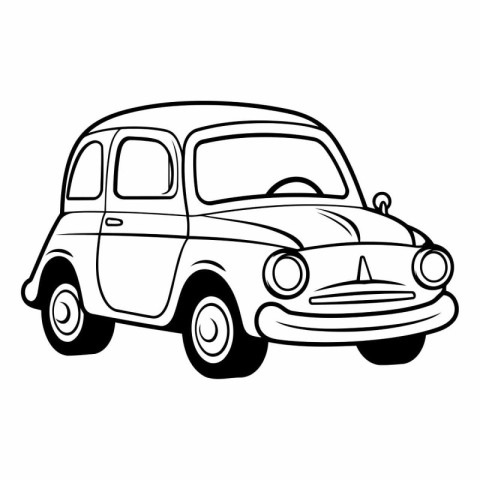 Retro car icon. outline style of a retro car.