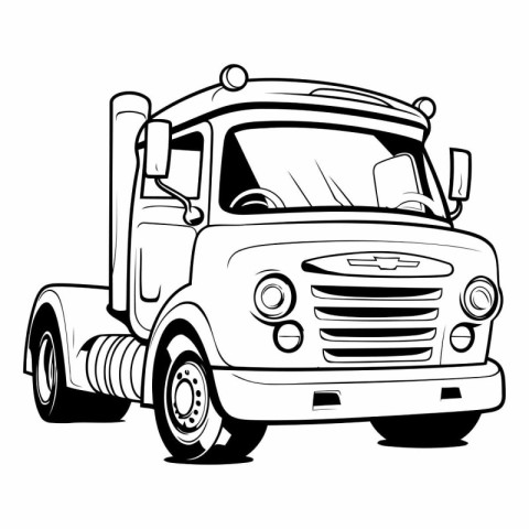 Truck on a white background in a flat style.