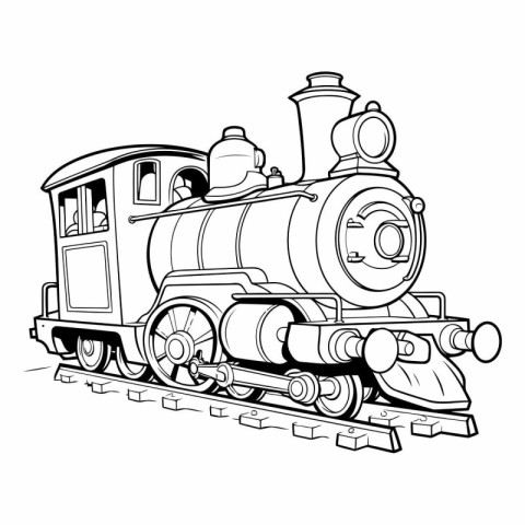 Steam locomotive isolated on a white background. EPS 10