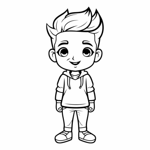 cute little boy with hairstyle and casual clothes cartoon vector