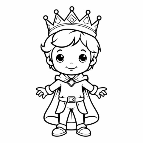 Coloring Page Outline Of Cartoon King Fairy Tale Character Vecto