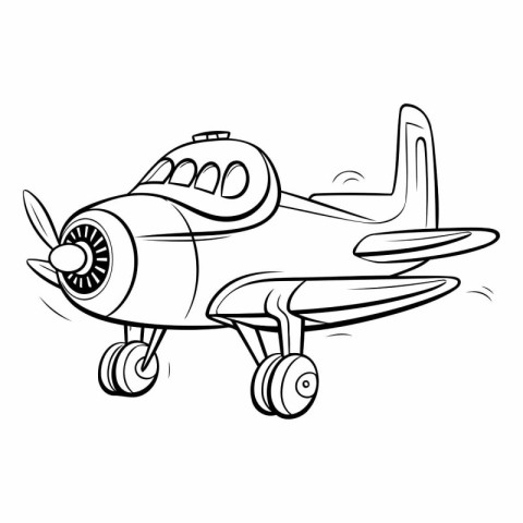 Retro Airplane. Coloring book for children