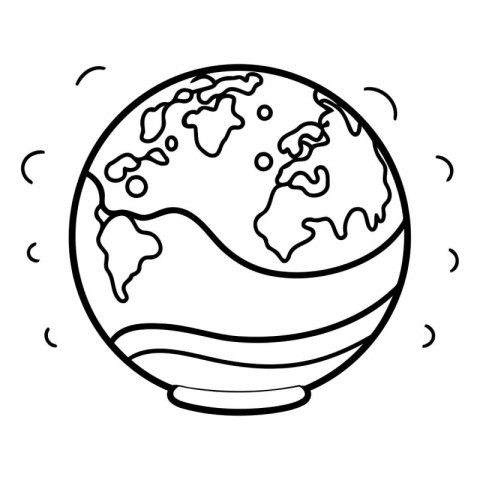 world planet earth with waves line style icon design  graphic