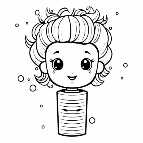 Coloring book for children: girl with a battery