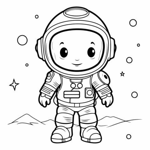 Cartoon astronaut. Coloring book for children.