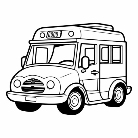 Vector illustration of a cartoon school bus isolated on a white